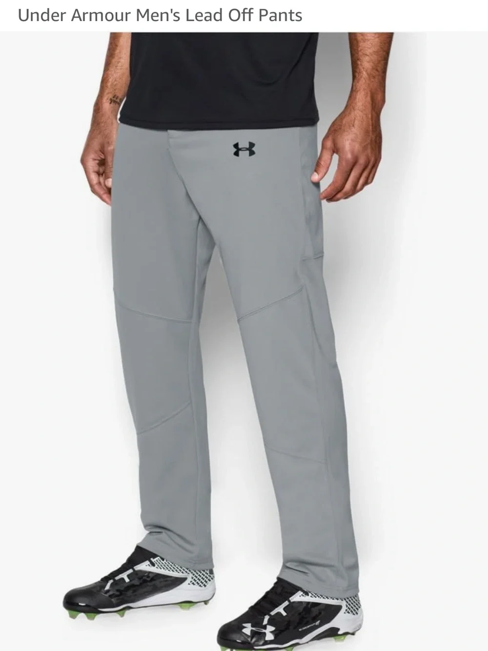 Under Armour Men's Lead Off Performance Baseball Pants with Black Logo Size M